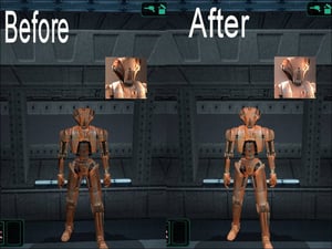 This is the Avatar Image for the HK-47 (Star Wars KOTRII) AI Voice and Text to Speech Generator